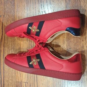 Gucci Red Leather Sneakers